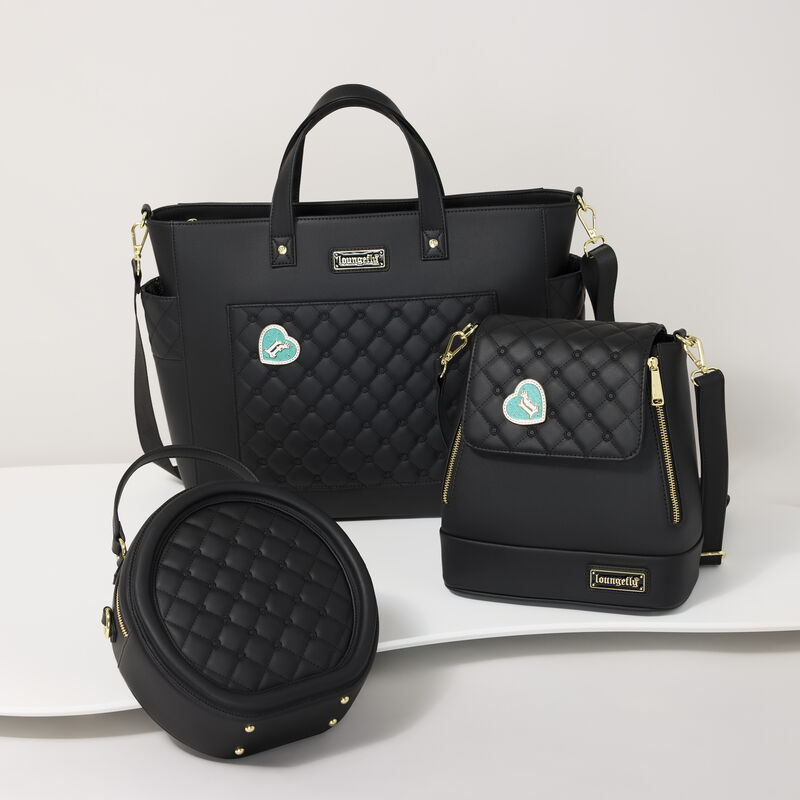 Loungefly The Mo Black Convertible Backpack & Tote Crossbody Pin Trader Bag, , hi-res view 4